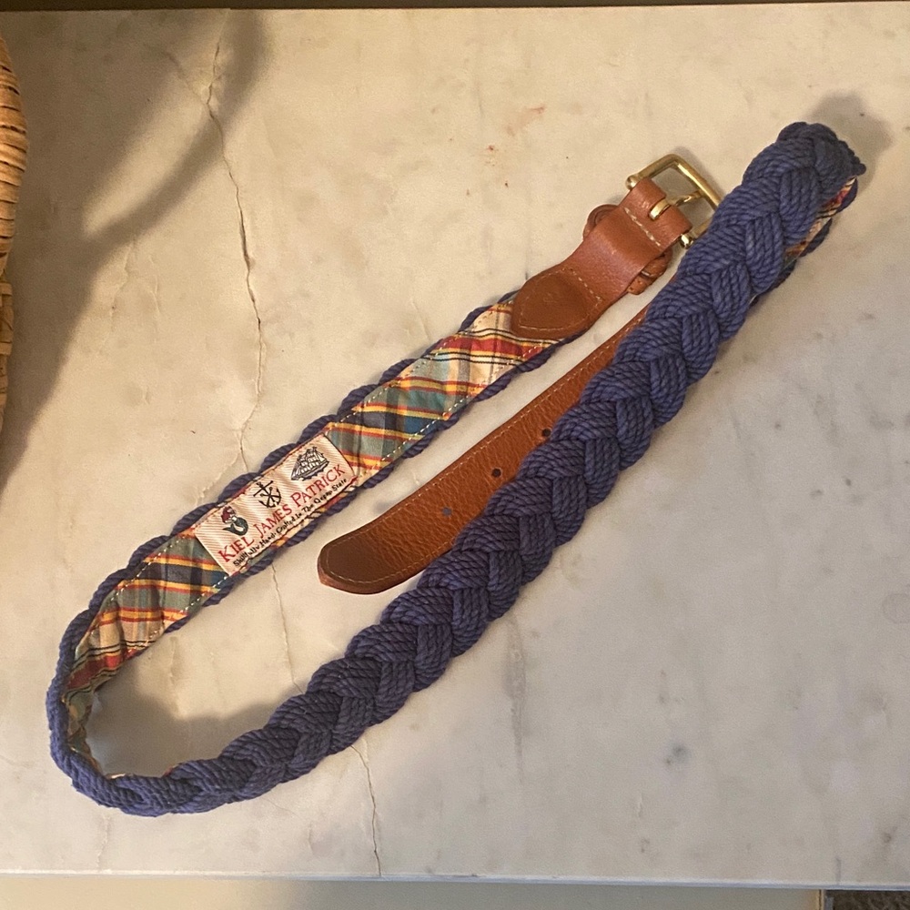 Kiel James Patrick Braided Blue Leather Belt